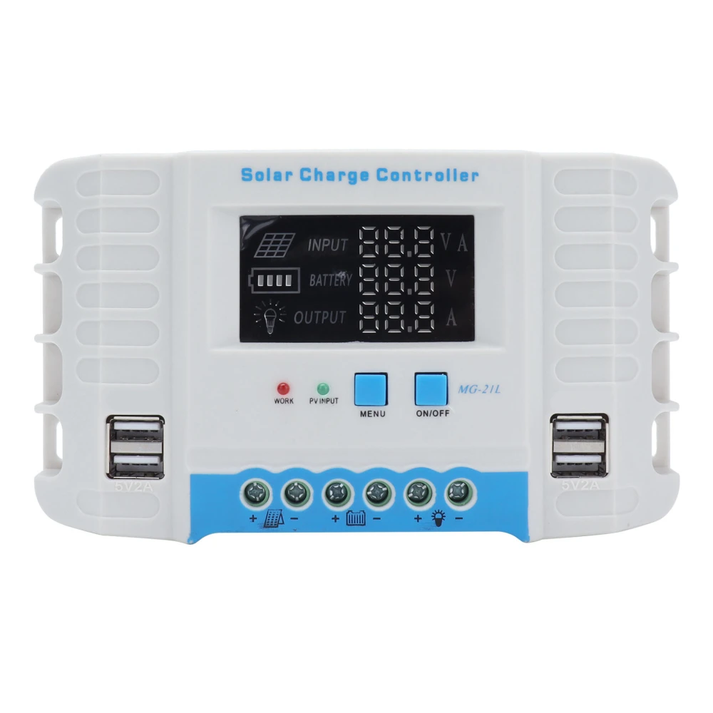 Solar Charge Controller LCD Display Electrical Protection Functions Impact Resistance Panel Regulator10A