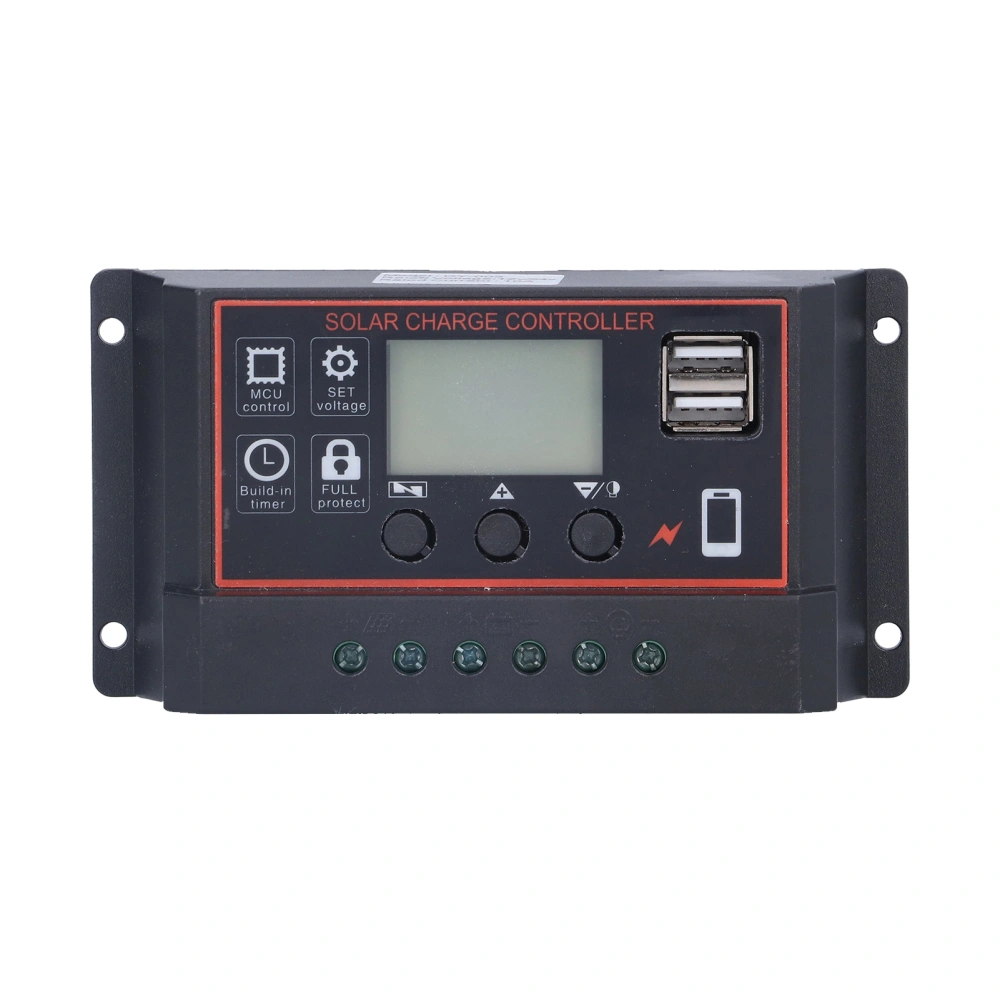 Smart Charge Controller Solar Battery Panel Charging Protection Device with LCD Display 12V/24V10A