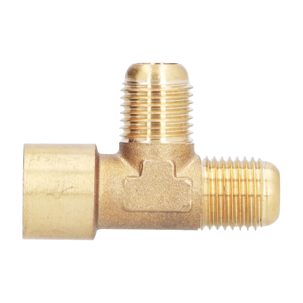 3‑Way Valve Adapter 1/4 Durable Sturdy Fine Processing Spiral Brass Hose Splitter