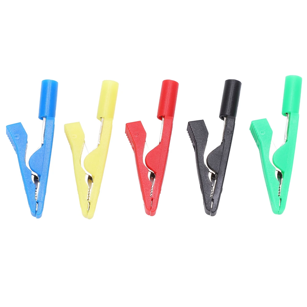 U16 2mm Tail Jack Crocodilian Clip with Needle Jack Red Black YellowGreen Blue Insulated Clip