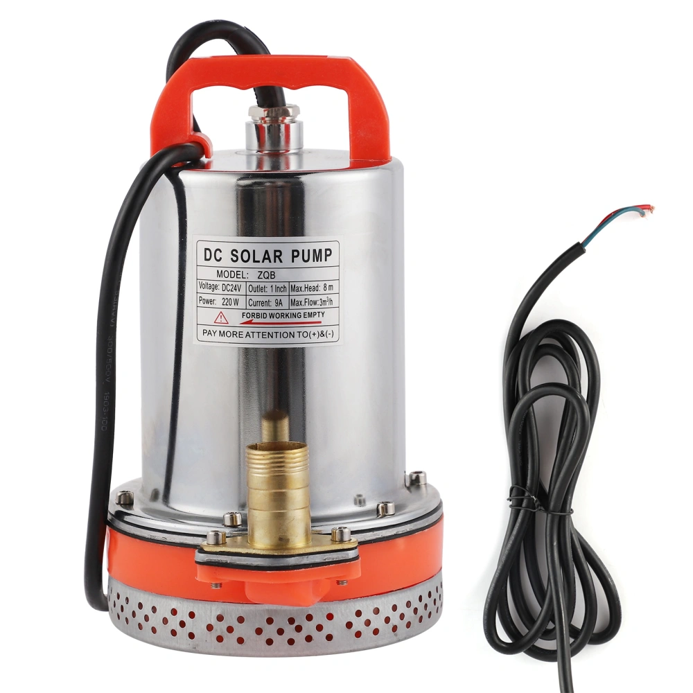 Submersible Pump Small Battery Solar Swimming Pool Cleaning 8meter Lift 2.5meter Cable DC24V