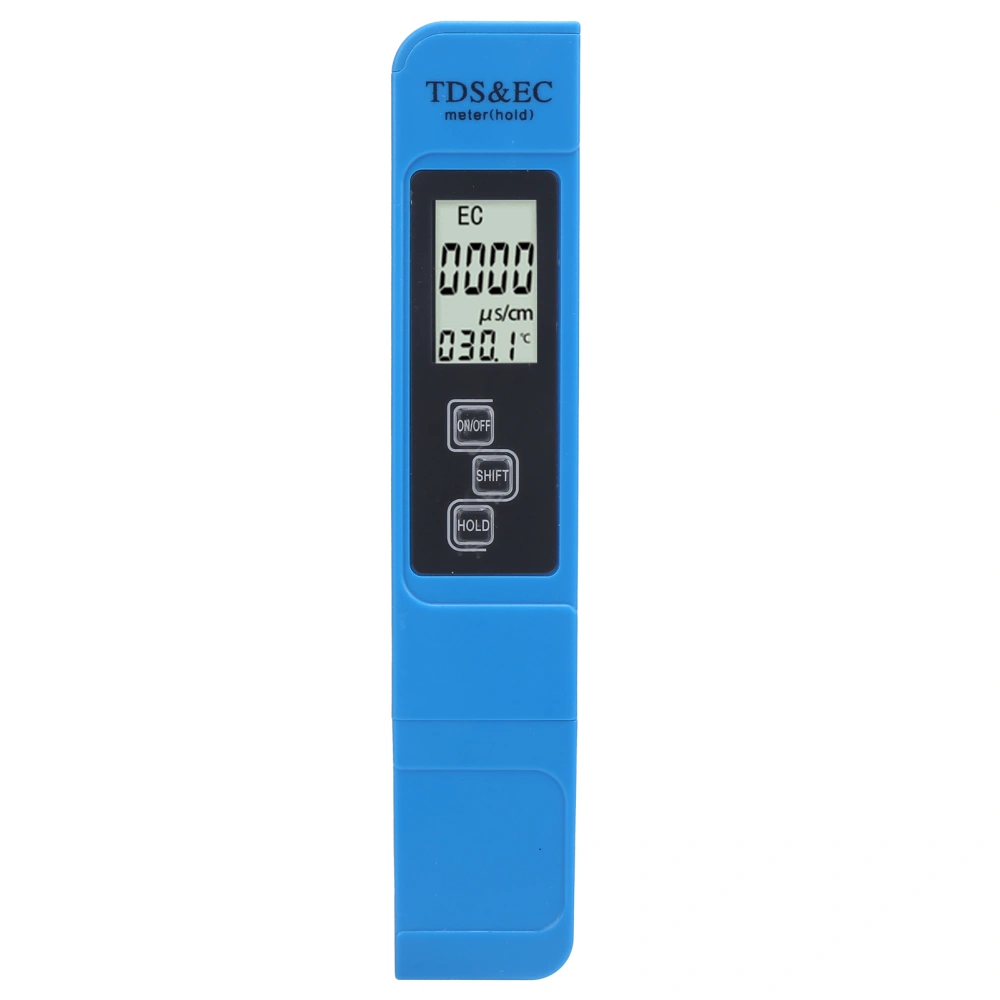 3‑In‑1 Water Quality Tester Portable TDS EC Temperature Meter with HD LED DisplayBlue