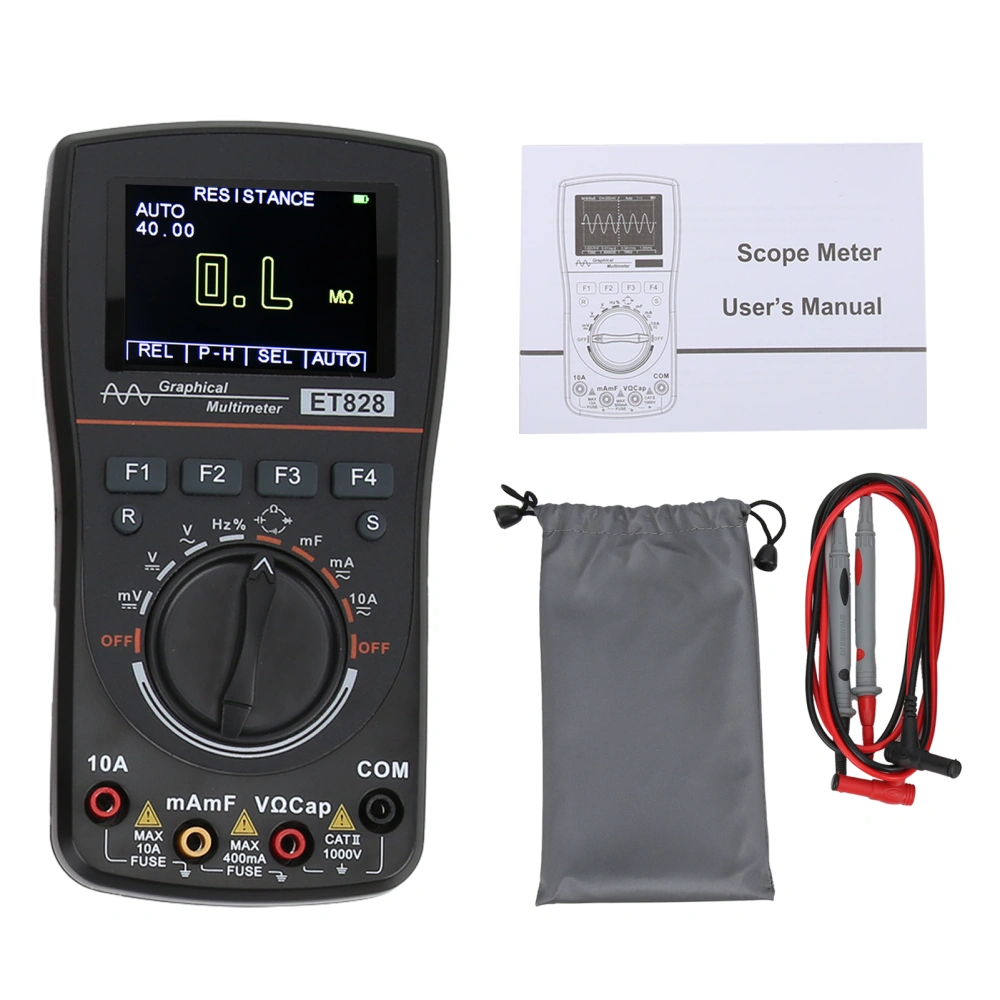 ET828 2.5Msps 1MHz Oscilloscope MultiScan Mode Automatic Digital Display Lightweight Multimeter