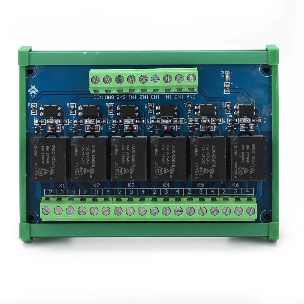 6 Channel Optocoupler Isolation Relay Module 5V Relay Module PLC Signal Amplifier Board