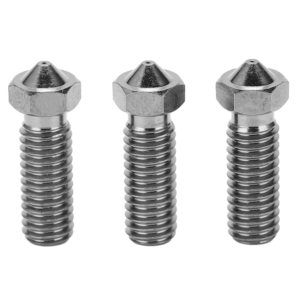 3Pcs Hardened Steel Volcano Nozzle High Temperature 3D Printing Extruder Print Head 1.75mm M60.8mm