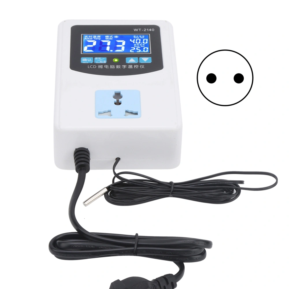 Temperature Controller Digital Microcomputer Intelligent Thermostat Protector Switch 1500WEU Plug 220V