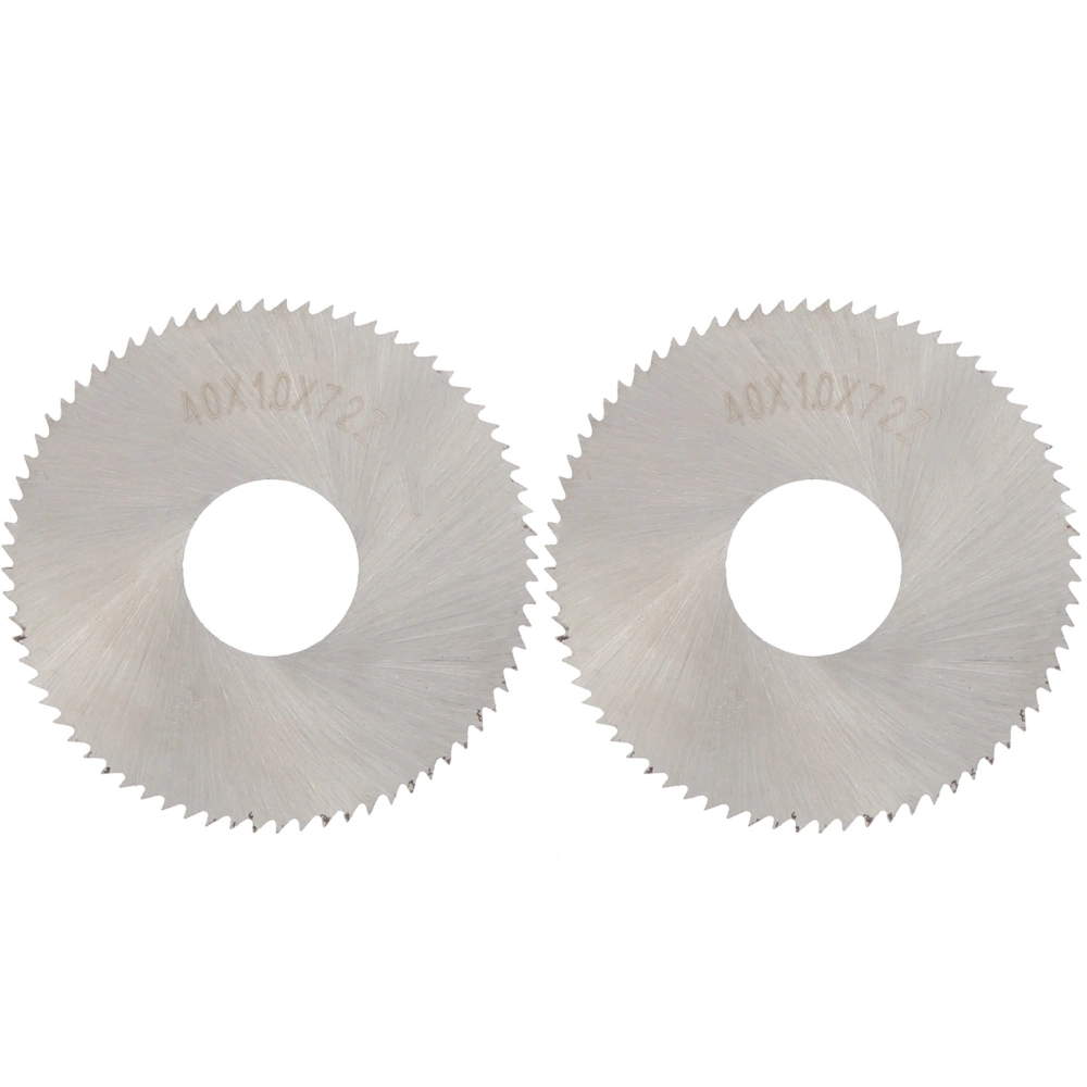 2Pcs Disc Blade Saw Wheel High Speed Steel Wood Cutter Industrial Tool 40 x 1 x 72 Teeth