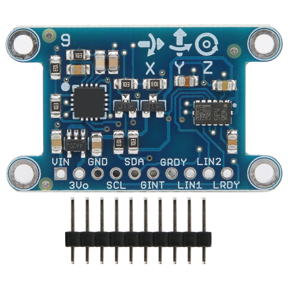 9DOF Sensor Module with Pins 3Axis Gyroscope Acceleration Magnetic Field Board 35V