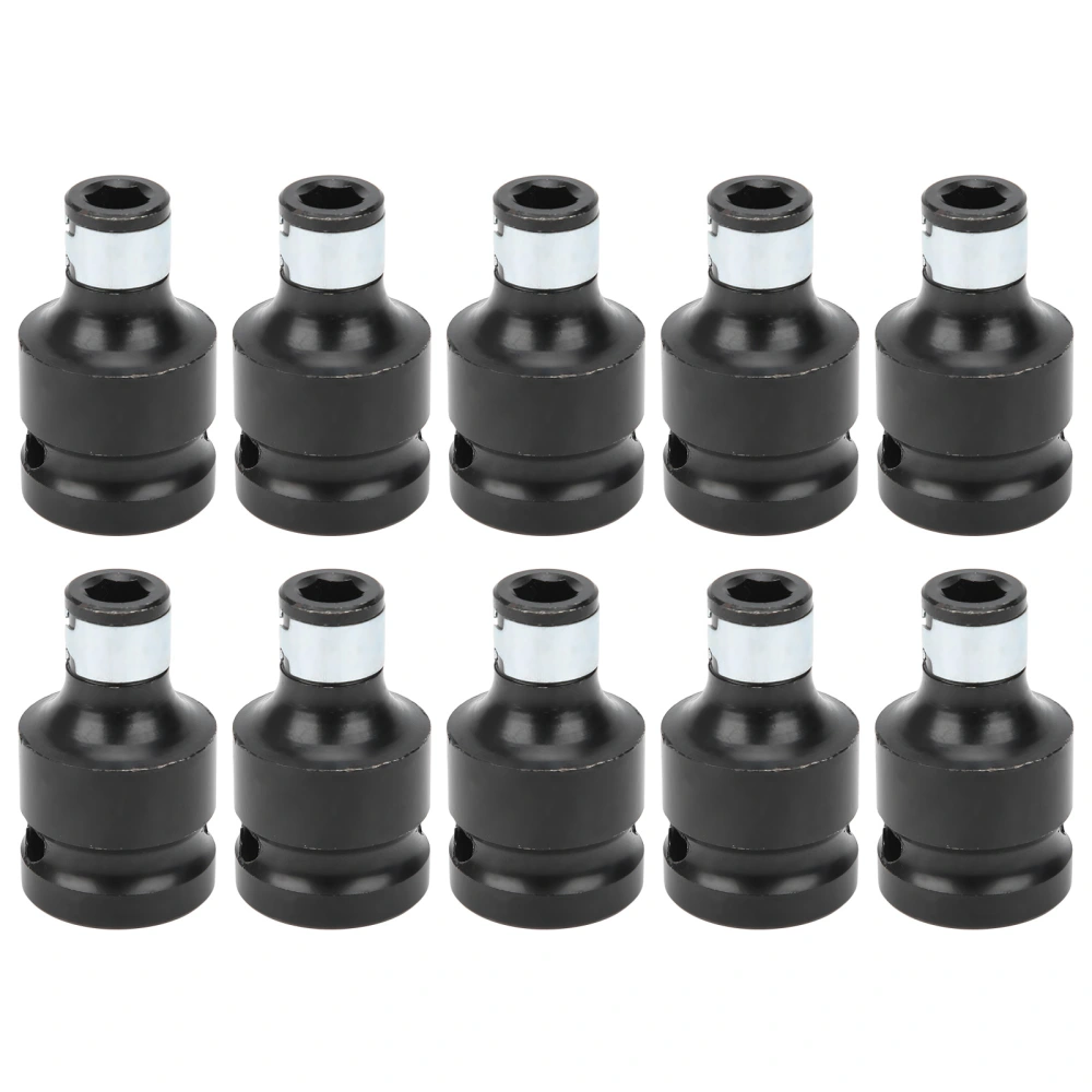 10Pcs Socket Adapter for 1/2in Square Head to 1/4in Hex Shank Conversion Connector