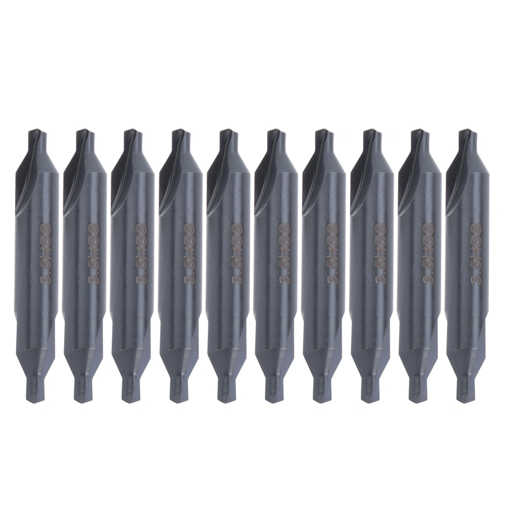 10Pcs Center Drill Bit HSS A-Type for Die Stainless Steel All Ground Spiral Positioning 3.5mm