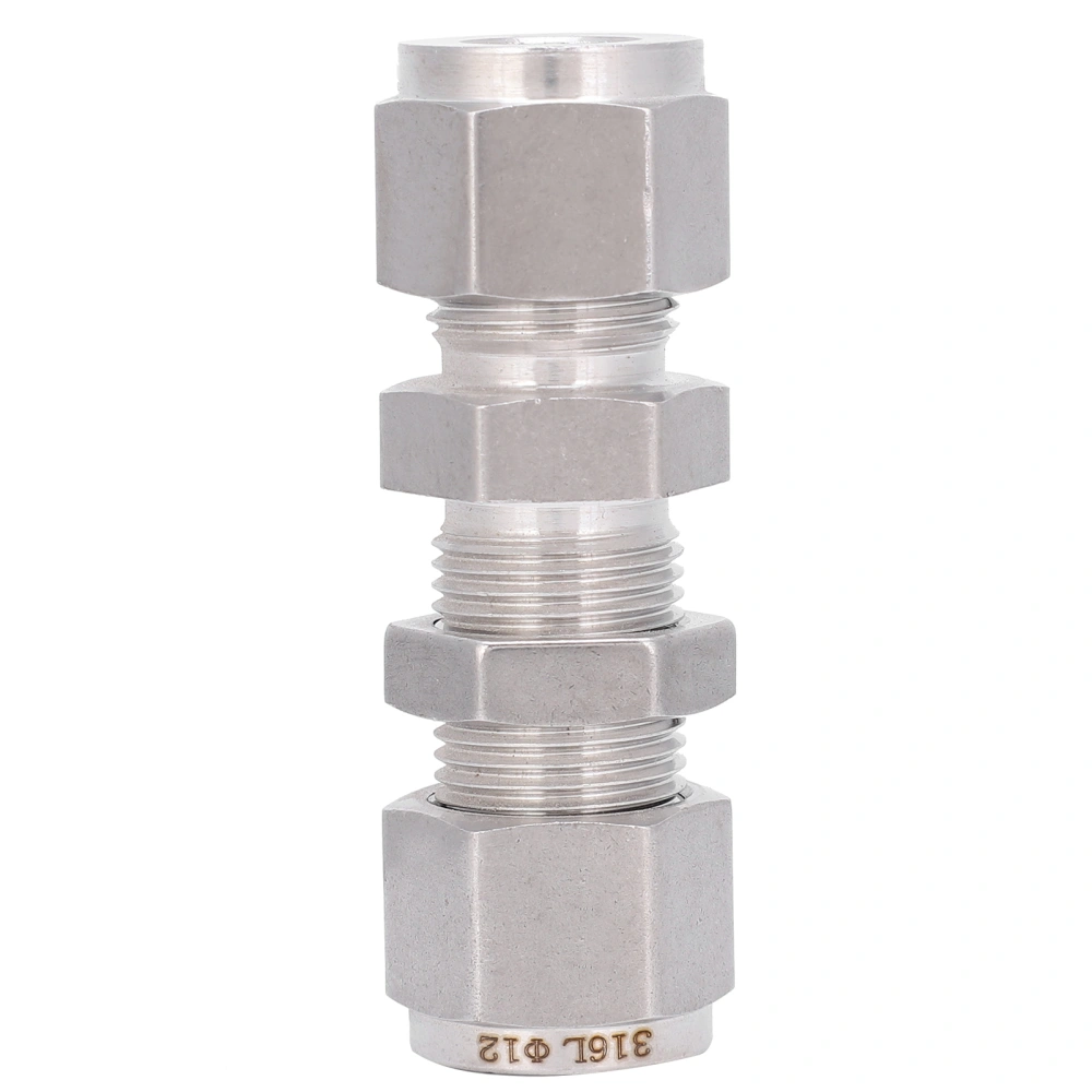 316 Stainless Steel Double Ferrule Compression Fitting Bulkhead Connector AccessoryФ1/2