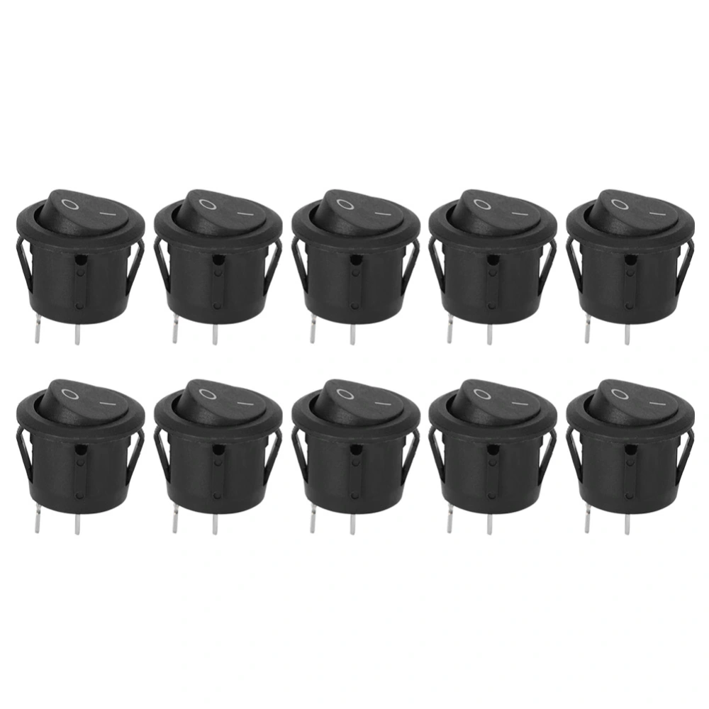 10pcs KCD1 Rocker Switches 2Pin Round Boat OnOff for Household Appliances