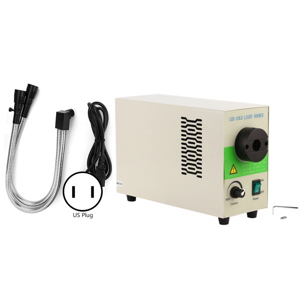 KP-20Y Double Hard Pipe LED Microscope Fibre Optical Cold Light Source 5500K Color Temperature