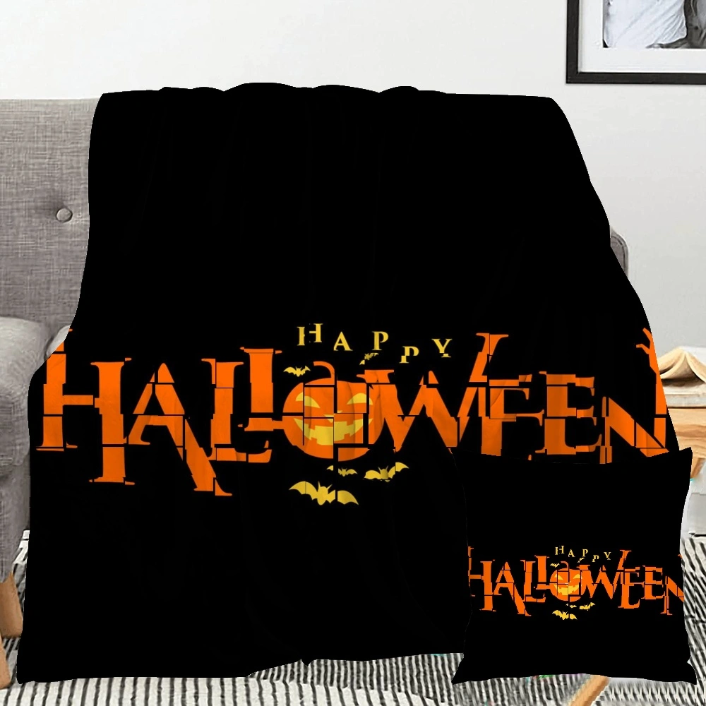 Halloween Blanket with Pillow Case,, Halloween Blanket for Bedroom Hippie Room Decor,#045,32x48''