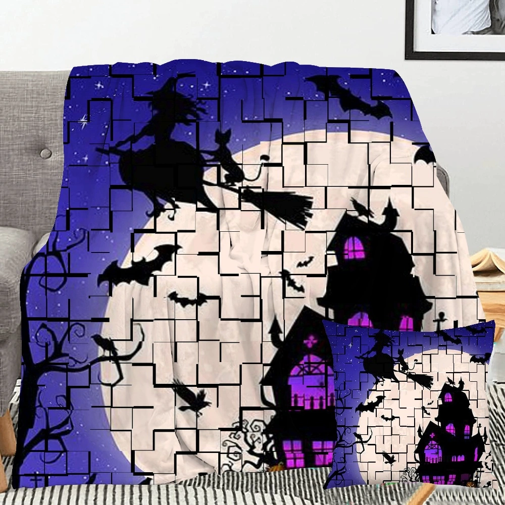 Halloween Blanket with Pillow Case,, Halloween Blanket for Haunted House,Outdoor Patio, Garden, Indoor Windows Giant Cheesecloth,#092,32x48''