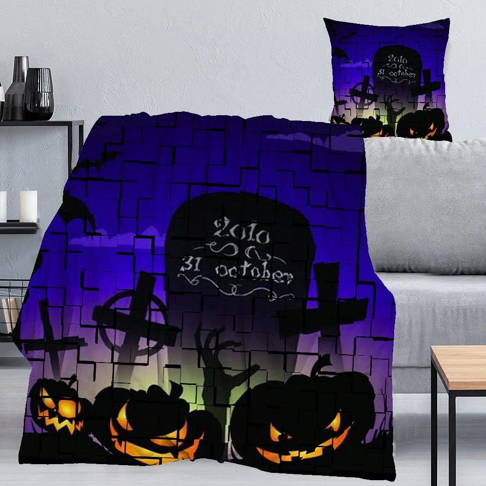 Halloween Blanket with Pillow Case,, Halloween Blanket for Haunted House,Outdoor Patio, Garden, Indoor Windows Giant Cheesecloth,#100,32x48''