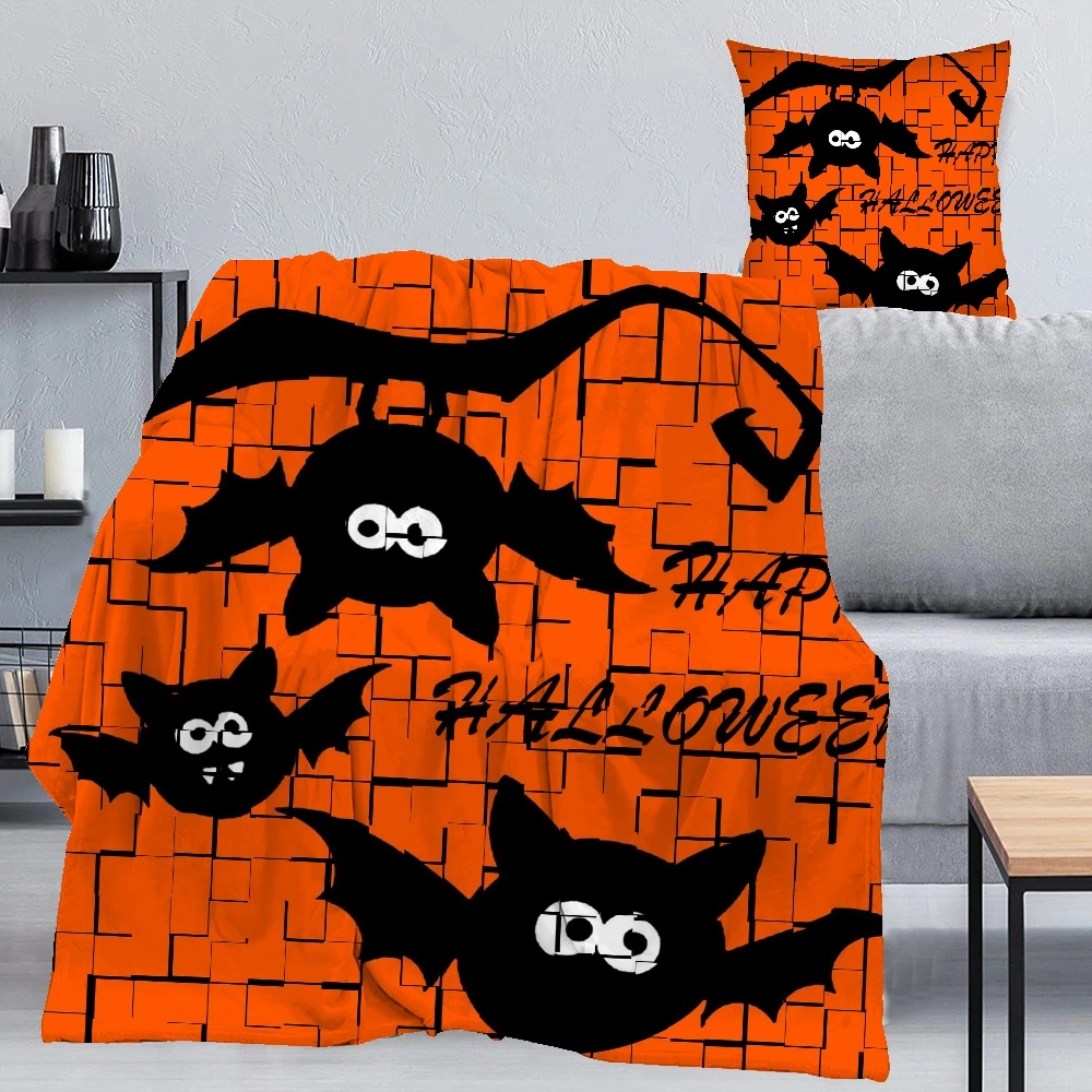 Halloween Blanket with Pillow Case,, Halloween Blanket for Home Decor,#110,32x48''