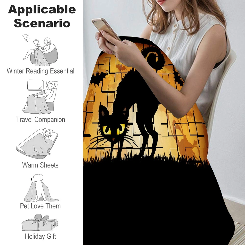 Halloween Blanket with Pillow Case,, Halloween Blanket for Home Decor,#109,32x48''