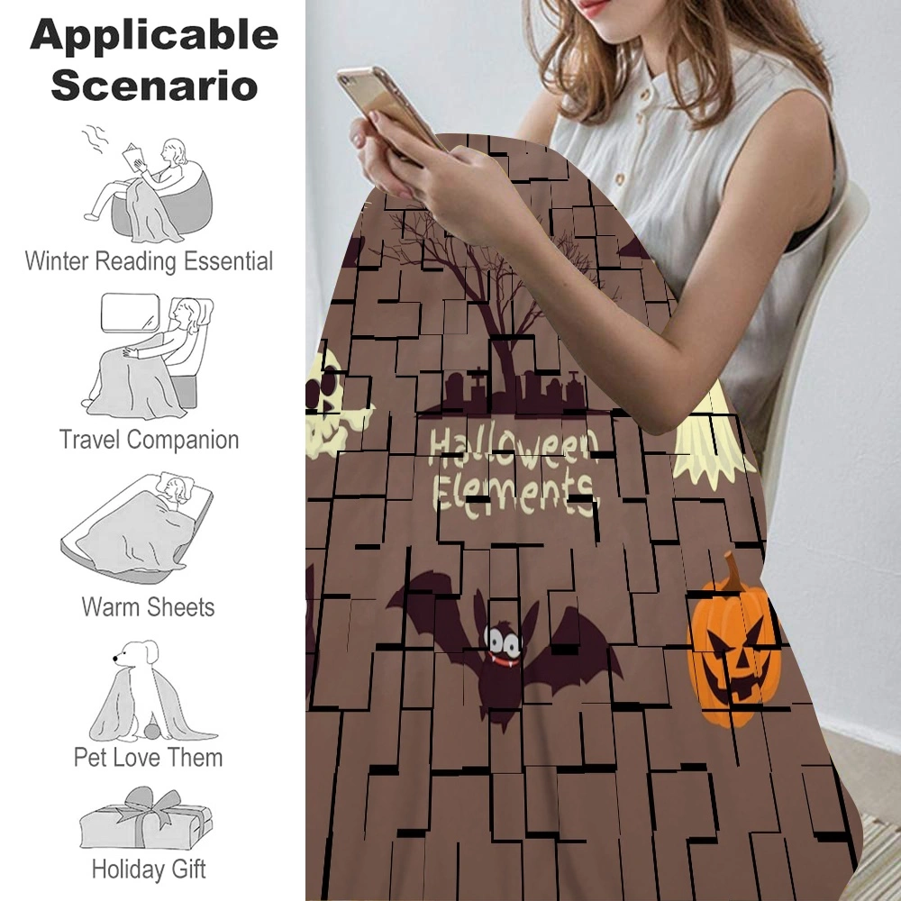 Halloween Blanket with Pillow Case,Anime Blanket for Bedroom Décor,#172,32x48''