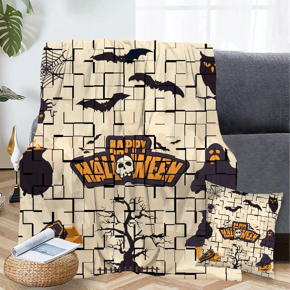 Halloween Blanket with Pillow Case,Anime Blanket for Bedroom Décor,#179,32x48''