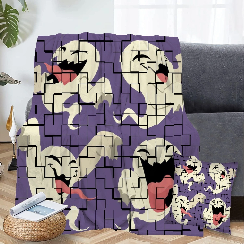 Halloween Blanket with Pillow Case,Anime Blanket for Living Room Bedroom Aesthetic Decor,#194,32x48''