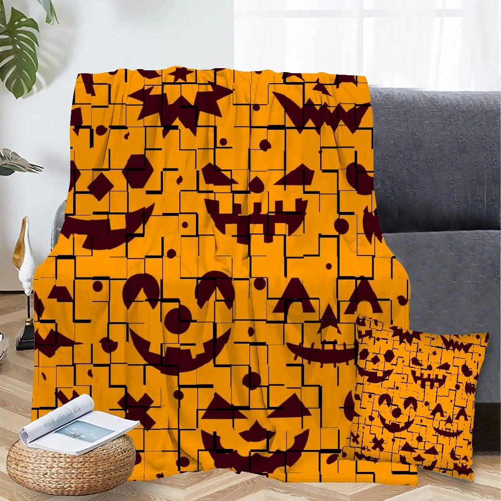 Halloween Blanket with Pillow Case,Bat Tomb Blanket for Bedroom Living Room,Scary Fantasy Foggy,#305,32x48''