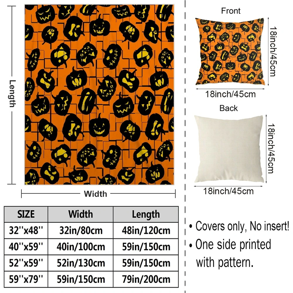 Halloween Blanket with Pillow Case,Bat Tomb Blanket for Bedroom Room Dorm Home Decor,#312,32x48''