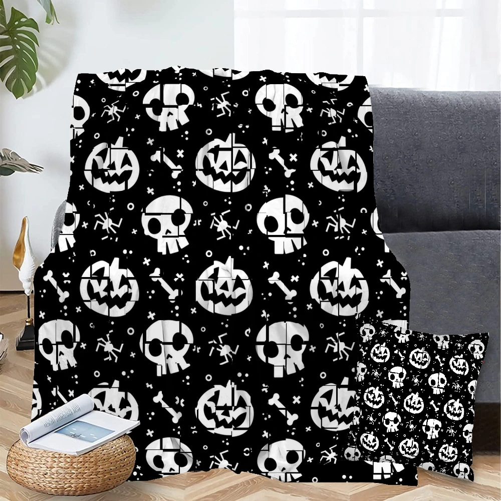 Halloween Blanket with Pillow Case,Bat Tomb Blanket for Bedroom Room Dorm Home Decor,#314,32x48''