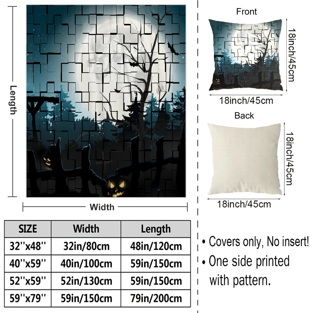 Halloween Blanket with Pillow Case,Batwing Skeleton Blanket for Kids Bedroom Dorm Home Decor,#374,32x48''