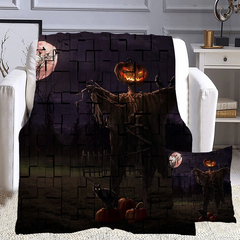 Halloween Blanket with Pillow Case,Broomstick Blanket for Home Decor Living Room College Dorm Bedroom,#403,32x48''