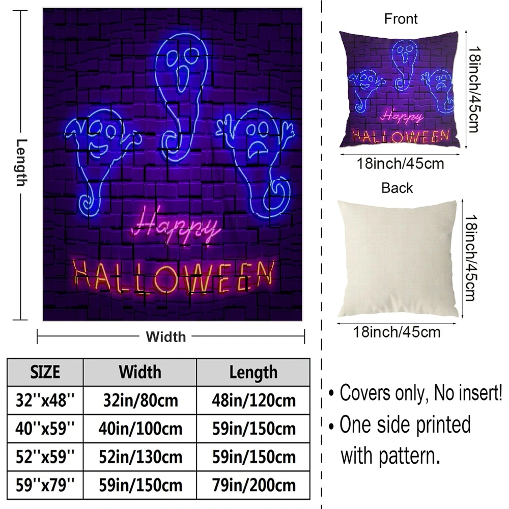 Halloween Blanket with Pillow Case,Cauldron Blanket for Bedroom Aesthetic and White Skeleton Blanket Large Goth Blanket,#461,32x48''