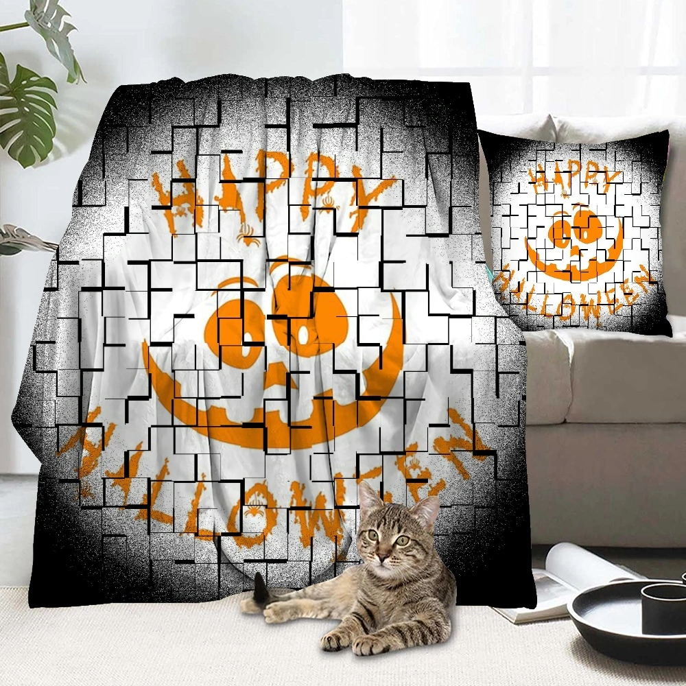 Halloween Blanket with Pillow Case,Cauldron Blanket for Bedroom Room Dorm Home Decor,#488,32x48''