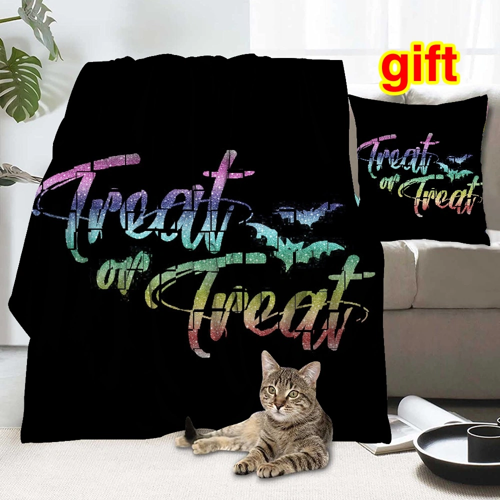 Halloween Blanket with Pillow Case,Daily Positive Affirmations Decor  Aesthetic Blanket for Bedroom Aesthetic,#516,32x48''