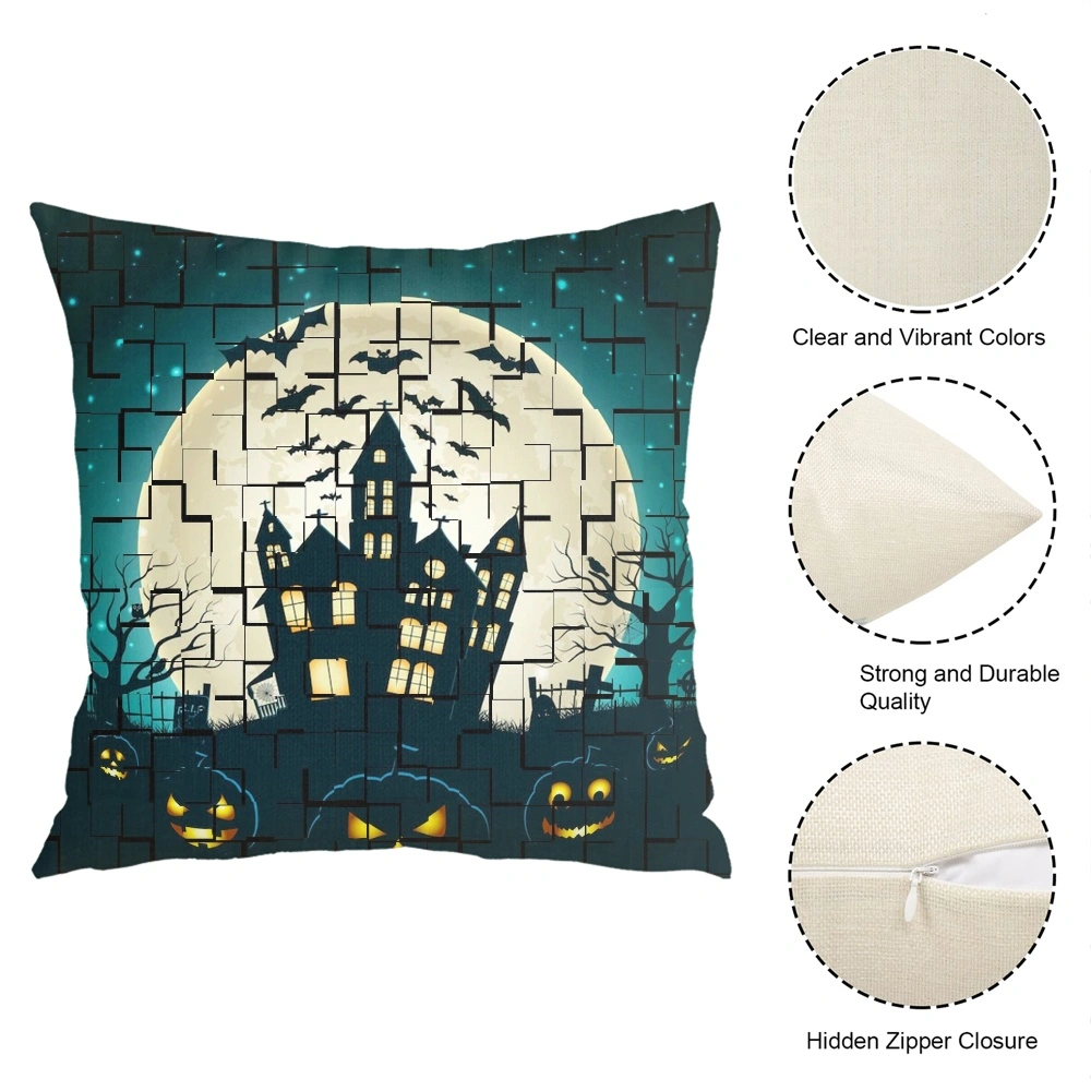 4Pcs Halloween Decorative Pillow Case- , Vintage Skeleton Magic Ouija Board Pillow Case for College Dorm Room Guys Man Cave Frat Bedroom,#036