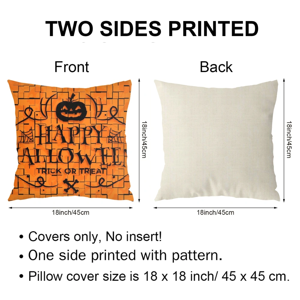 4Pcs Halloween Decorative Pillow Case-Anime Pillow Case for Living Room College Dorm Decor,#043