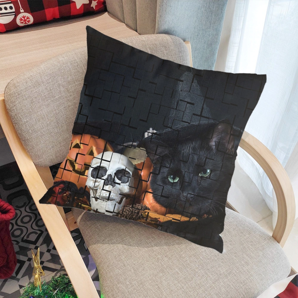 4Pcs Halloween Decorative Pillow Case-Dark Halloween Pillow Case for Bedroom Living Room Dorm Home Decor,#121