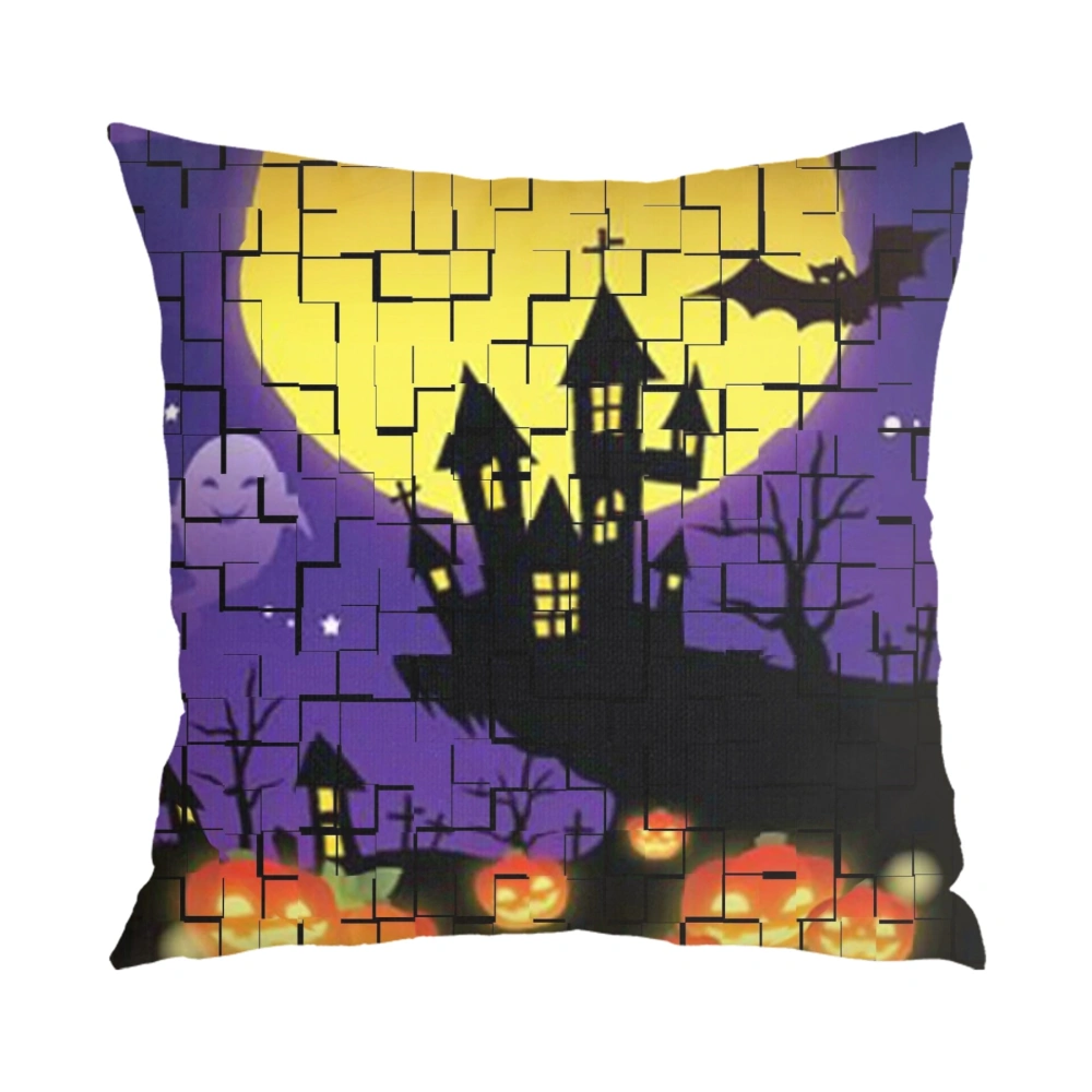 Halloween Decorative Pillow Case, Halloween Pillow Case for Bedroom Living Room Dorm Holiday Party,#002