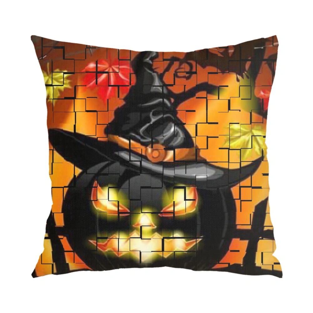 Halloween Decorative Pillow Case, Halloween Pillow Case for Bedroom Living Room Dorm Holiday Party,#004