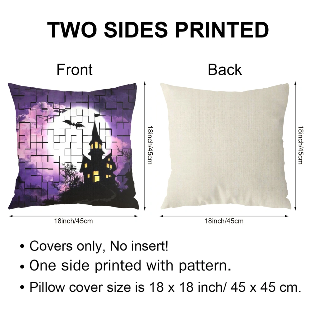 Halloween Decorative Pillow Case, Halloween Pillow Case for Bedroom Living Room Dorm Holiday Party,#007