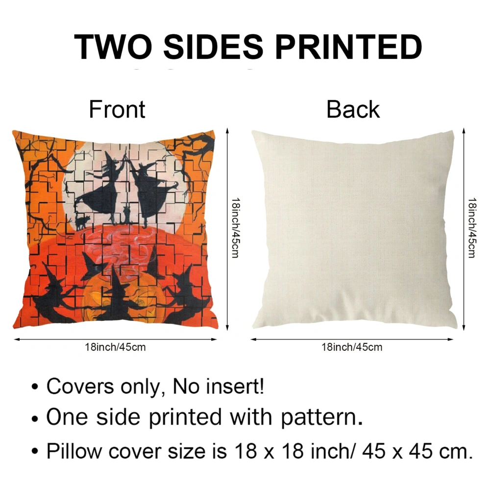 Halloween Decorative Pillow Case, Halloween Pillow Case for Bedroom Living Room Dorm Man Cave,#014