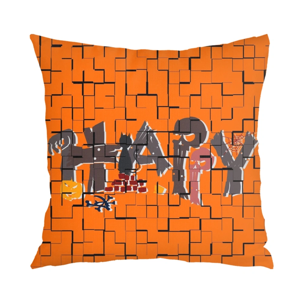 Halloween Decorative Pillow Case, Halloween Pillow Case for Bedroom Living Room Indie Halloween Decoration,#035