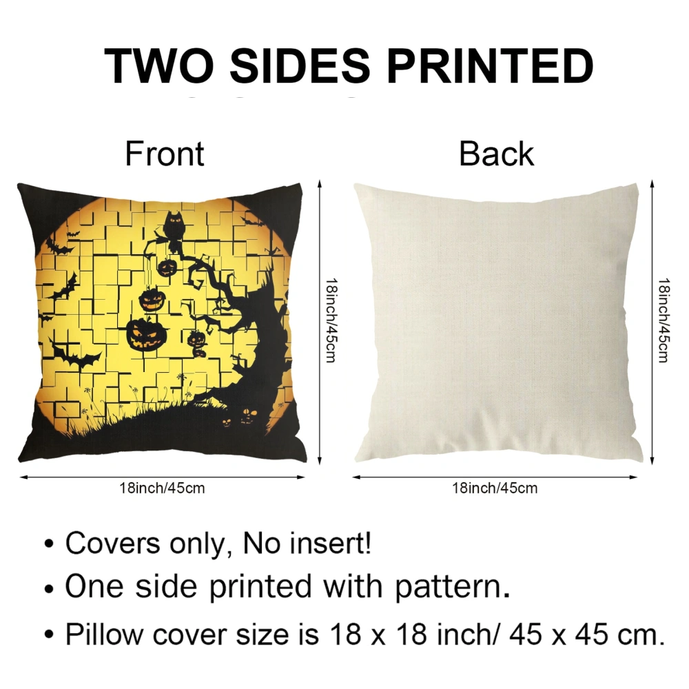 Halloween Decorative Pillow Case, Horror Skeleton Cemetery Pumpkin Lantern Misty Dead Halloween Pillow Case for Living Room Bedroom Dorm, apestry Decor,#107