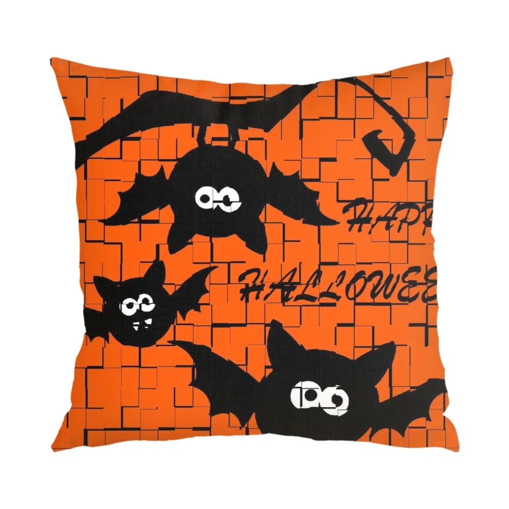 Halloween Decorative Pillow Case, Horror Skeleton Cemetery Pumpkin Lantern Misty Dead Halloween Pillow Case for Living Room Bedroom Dorm, apestry Decor,#110