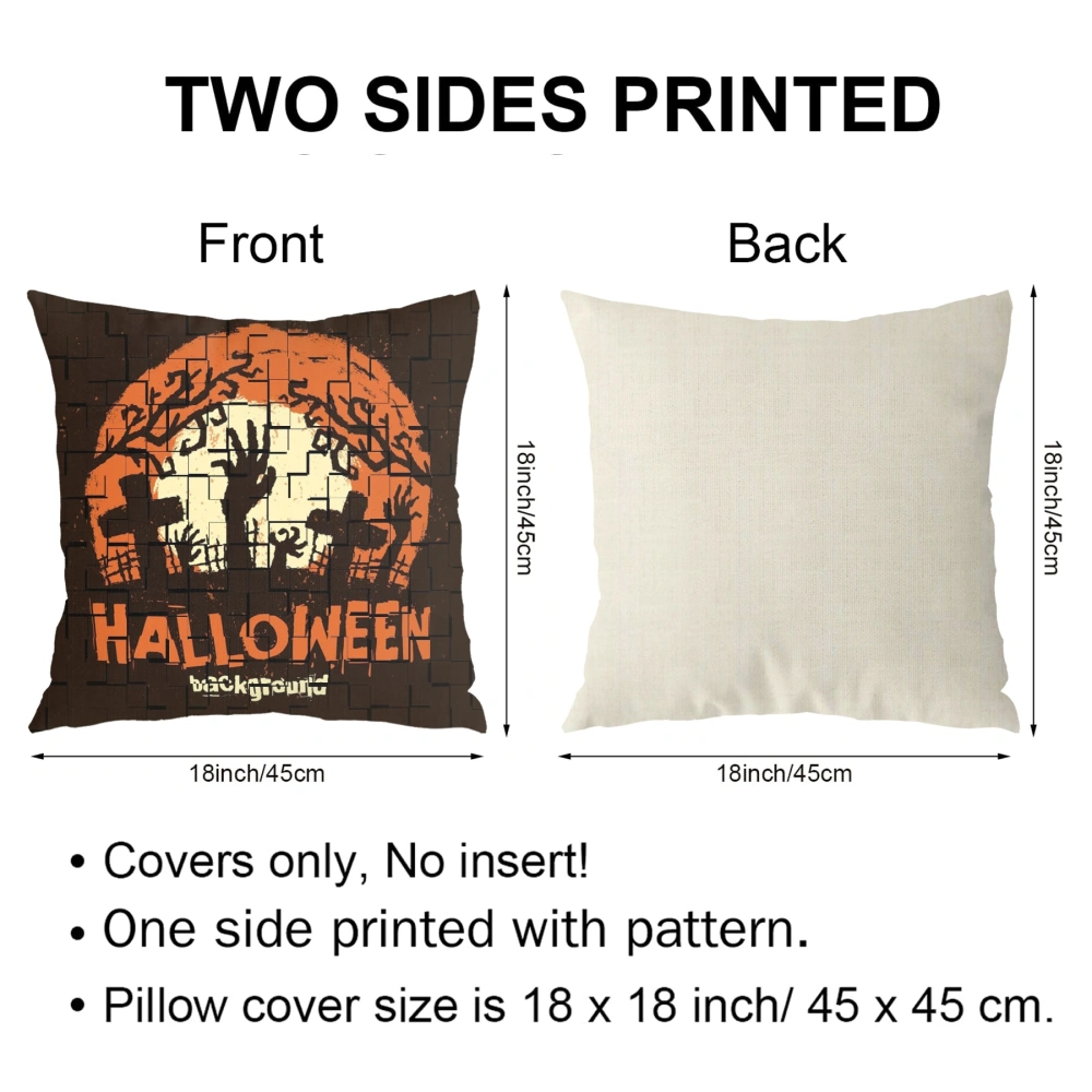 Halloween Decorative Pillow Case-Autumn Thanksgiving Pumpkin Maple Leaves Sunflower Pillow Case for Bedroom Living Room College Dorm Halloween Decor Decorative Pillow Case,#158