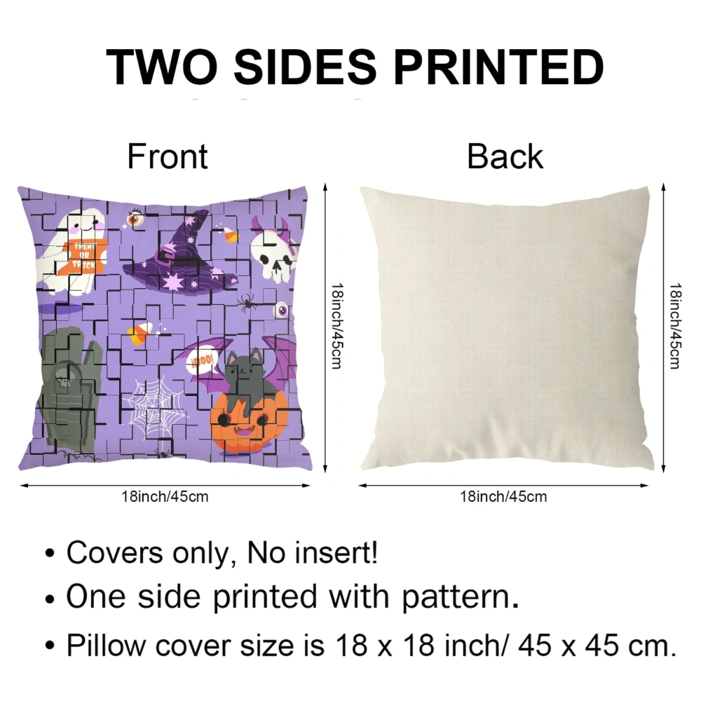 Halloween Decorative Pillow Case-Bat Pillow Case for Living Room College Dorm Decor,#193