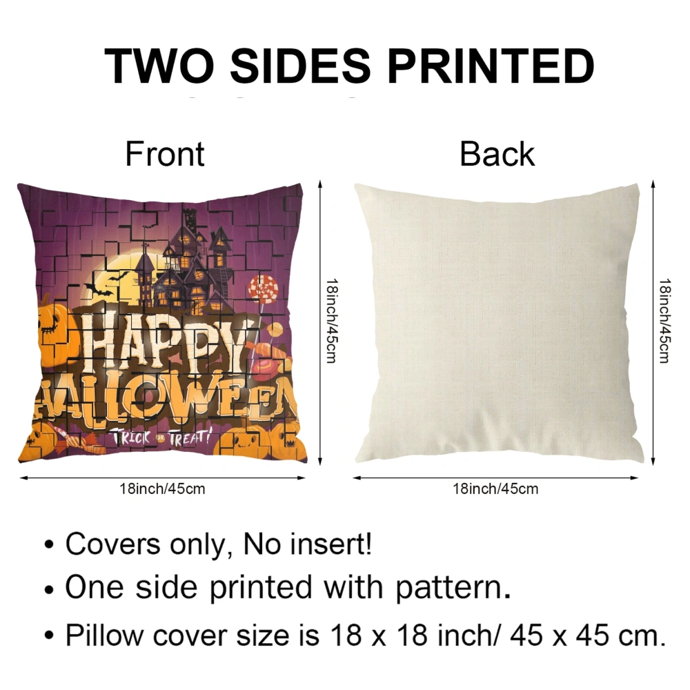 Halloween Decorative Pillow Case-Bat Pillow Case for Living Room College Dorm Decor,#200