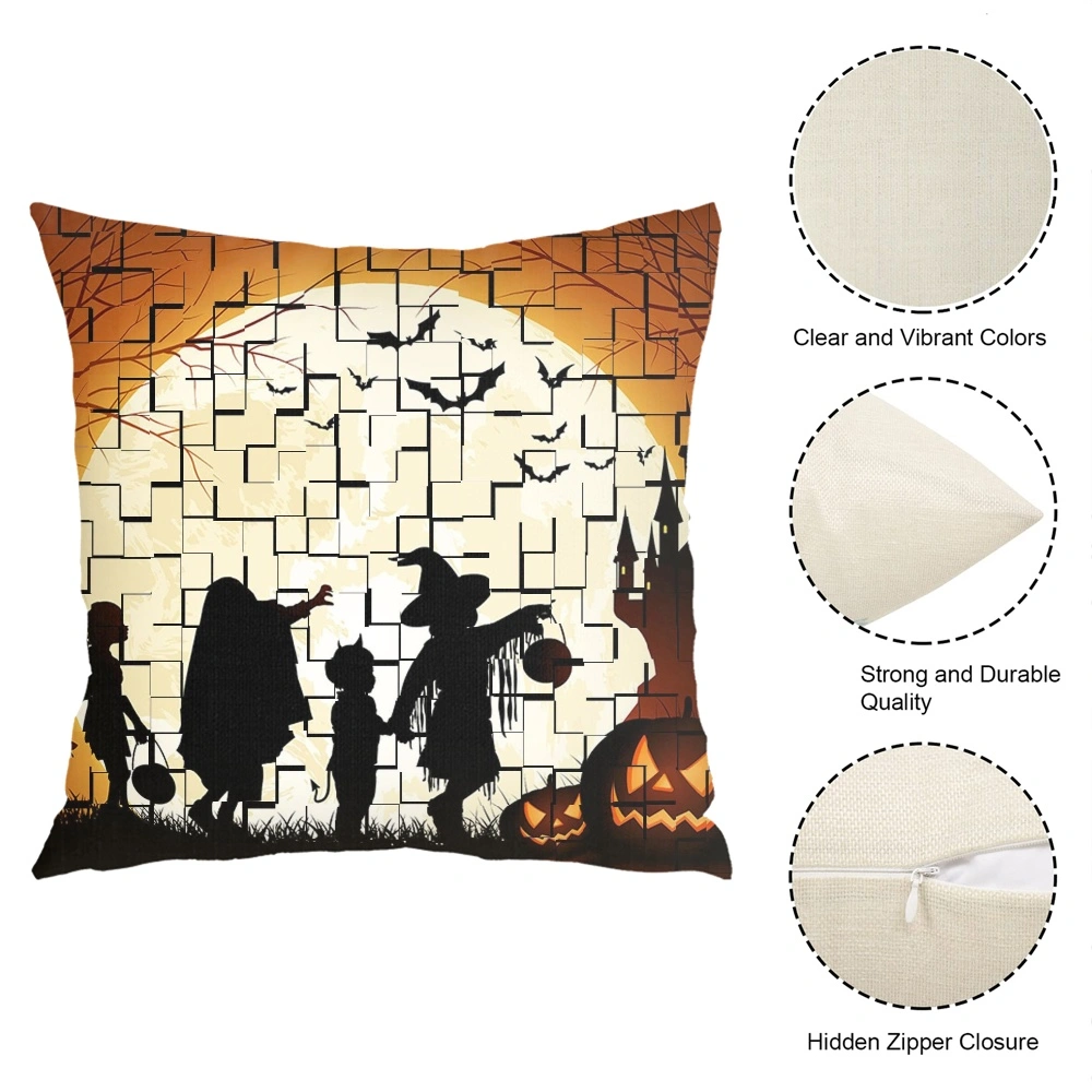 Halloween Decorative Pillow Case-Bat Skull Pillow Case for Bedroom Décor,#211