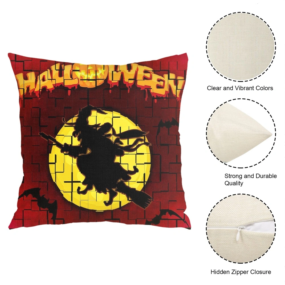 Halloween Decorative Pillow Case-Bat Skull Pillow Case for Living Room Dorm Party Decor,#233