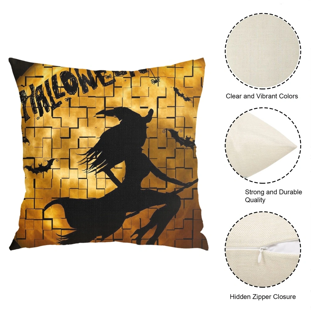 Halloween Decorative Pillow Case-Bat Skull Pillow Case for Living Room Dorm Party Decor,#232