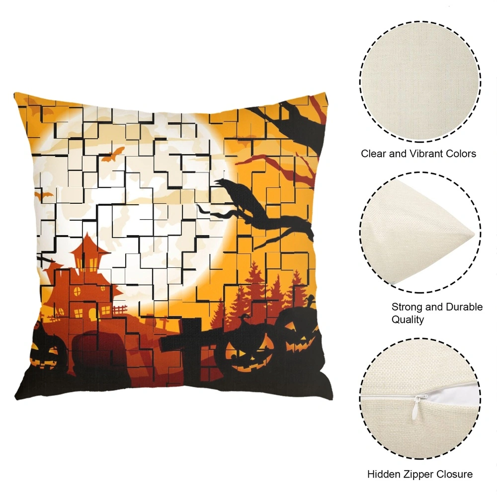 Halloween Decorative Pillow Case-Batwing Skeleton Pillow Case for Bedroom Aesthetic Moon and Stars Tapastry's Dark Gothic Pillow Case,#288